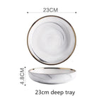 Gold Marble Dinner Plate Set