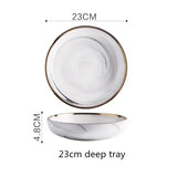 Gold Marble Dinner Plate Set