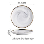 Gold Marble Dinner Plate Set