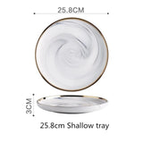 Gold Marble Dinner Plate Set