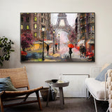 Paris Eiffel Tower Landscape Abstract Oil Painting