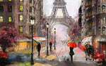 Paris Eiffel Tower Landscape Abstract Oil Painting