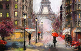 Paris Eiffel Tower Landscape Abstract Oil Painting