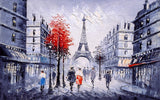 Paris Eiffel Tower Landscape Abstract Oil Painting