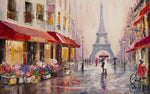 Paris Eiffel Tower Landscape Abstract Oil Painting