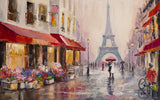 Paris Eiffel Tower Landscape Abstract Oil Painting