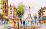 Paris Eiffel Tower Landscape Abstract Oil Painting