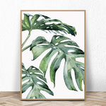 Watercolor Leaves Wall Art Canvas