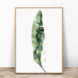 Watercolor Leaves Wall Art Canvas