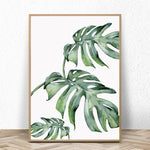 Watercolor Leaves Wall Art Canvas