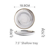 Gold Marble Dinner Plate Set