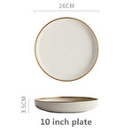 Solid Color Ceramic Gold Inlay Plate