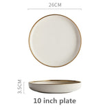 Solid Color Ceramic Gold Inlay Plate