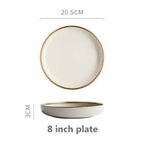 Solid Color Ceramic Gold Inlay Plate