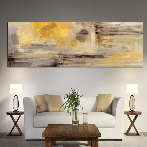 Modern Abstract Yellow Oil Painting