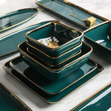 Green Ceramic Dinner Set