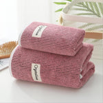 Charcoal Coral Velvet Bath Towel