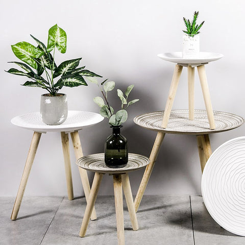 Creative Round Nordic Wood Coffee Table