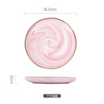 Pink Marble Ceramic Bowl Platere