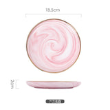 Pink Marble Ceramic Bowl Platere