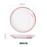 Pink Marble Ceramic Bowl Platere