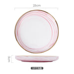 Pink Marble Ceramic Bowl Platere