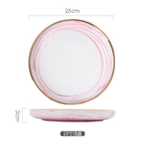 Pink Marble Ceramic Bowl Platere