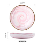 Pink Marble Ceramic Bowl Platere