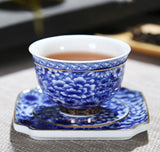 Blue and White Flower Tea Cup