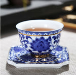 Blue and White Flower Tea Cup