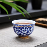 Blue and White Flower Tea Cup