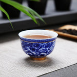 Blue and White Flower Tea Cup