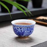 Blue and White Flower Tea Cup